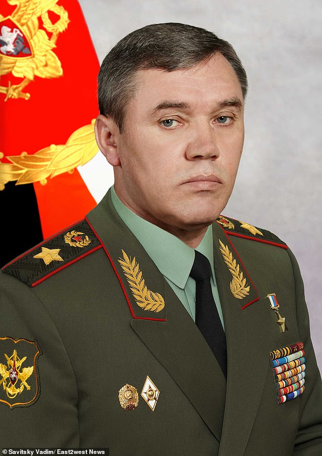 Russia has not yet commented on a swirl of unconfirmed rumors that Vladimir Putin's top war commander, General Valery Gerasimov (pictured), was killed in one of the attacks.