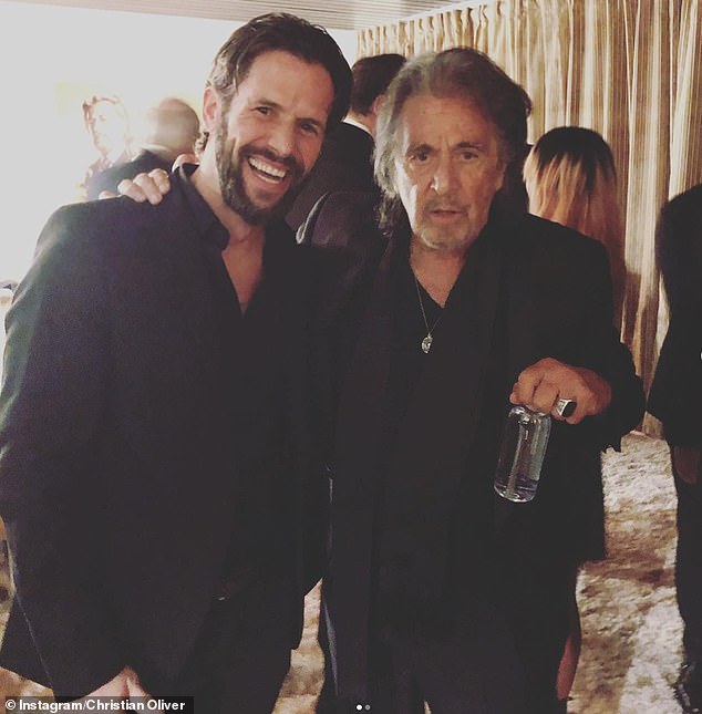 Oliver, seen here with screen legend Al Pacino in 2020, had over 60 credits on the IMDb page