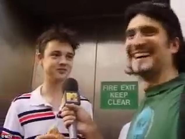 While Astile is on stage as Liam, a resurfaced video from 1997 shows an interview with a baby-faced Pete, where he queued up to buy Oasis' third studio album Be Here Now and said: 'Noel is a poet and Liam is a town crier'