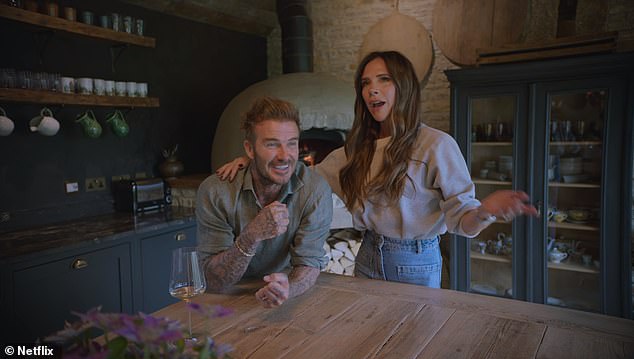 The same day, David and Victoria Beckham (both pictured at their Cotswolds home) revealed they had also been affected by the devastating storm