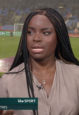 He insulted Eni Aluko for working Everton's match against Crystal Palace - saying she 'can't even kick a ball properly'