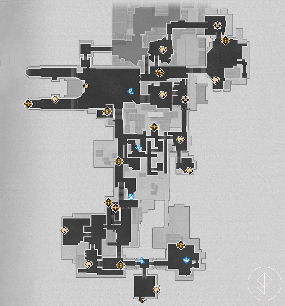 A map of the first floor of Cloudford in Honkai: Star Rail