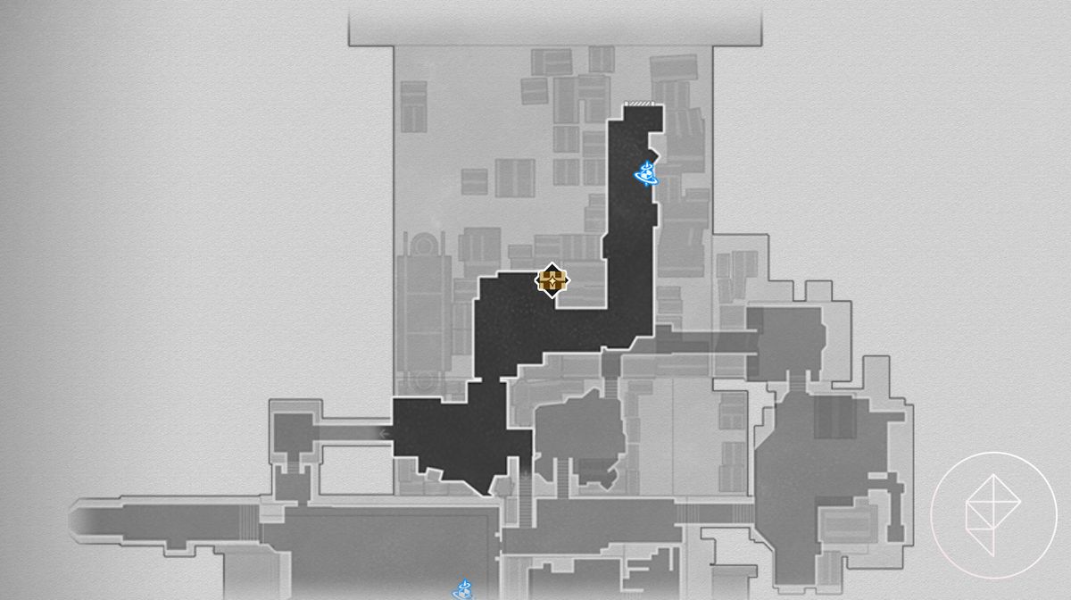 A map of the second floor of Cloudford in Honkai: Star Rail.