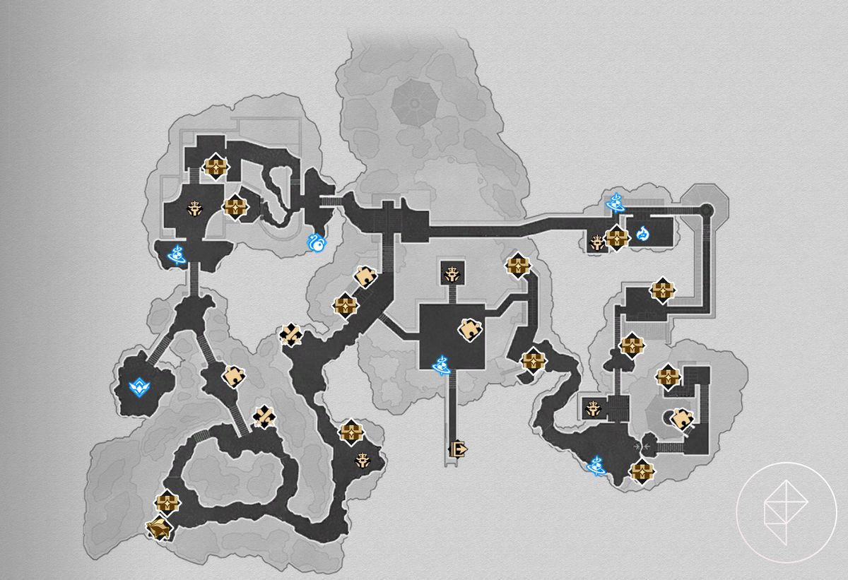 A map of the Fyxestroll Garden in Honkai: Star Rail