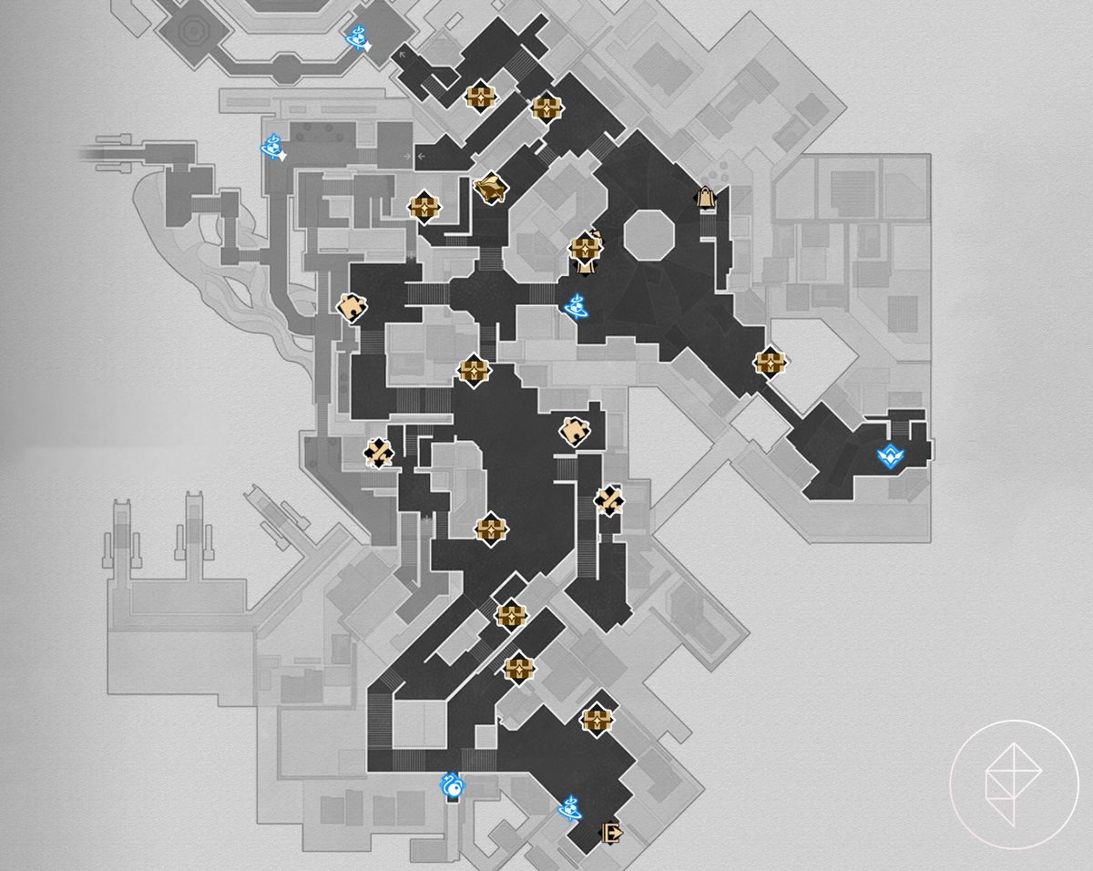 A map of the second floor of the Alchemy Commission in Honkai: Star Rail