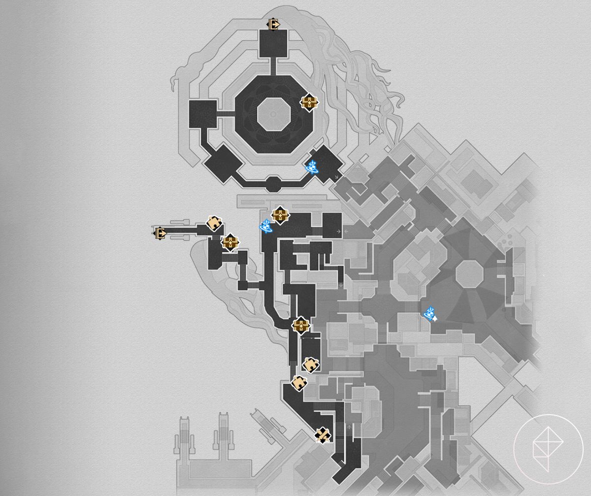 A map of the first floor of the Alchemy Commission in Honkai: Star Rail