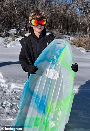 The kids also made snow angels and went sledding during their family trip to Aspen