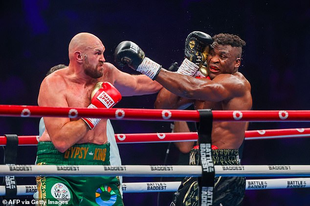 Ngannou (right) will fight after a points defeat to Tyson Fury in 2023