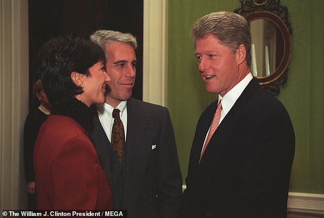 Bill Clinton greets Ghislaine Maxwell and Jeffrey Epstein at the White House in 1993