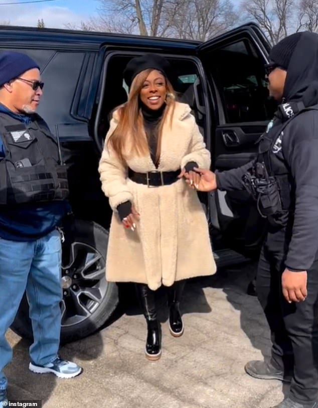 In the photo, Henyard steps out of a chauffeured SUV wearing one of her stylish outfits.  She has been criticized for spending taxpayer money on security, as well as professional hair and makeup artists