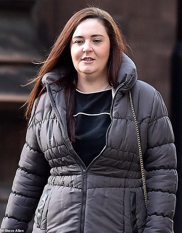 Prison officer Aleesha Bates pictured outside Manchester court