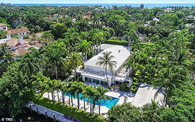 Pedophile financier Jeffrey Epstein's former home in Palm Beach, Florida, where Prince Andrew reportedly received 'daily massages' during weeks-long visits