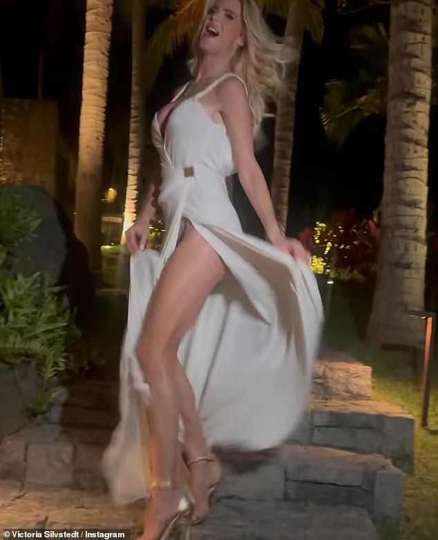 On her Instagram, the TV personality caused a storm when she had a Marilyn Monroe moment in the white dress