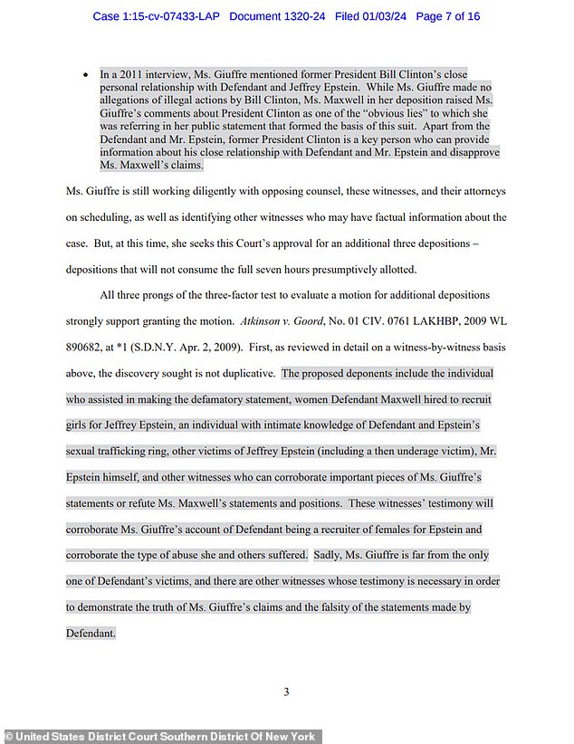 Roberts argued in her June 2016 filing that Clinton should be forced to make a statement