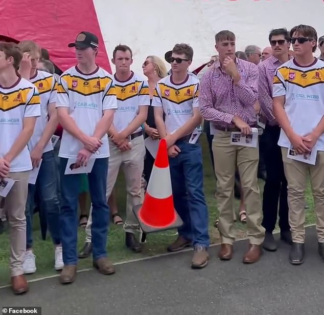 Rugby league club Dalby Diehards formed a guard of honor for Webb as the service left the church in his hometown.