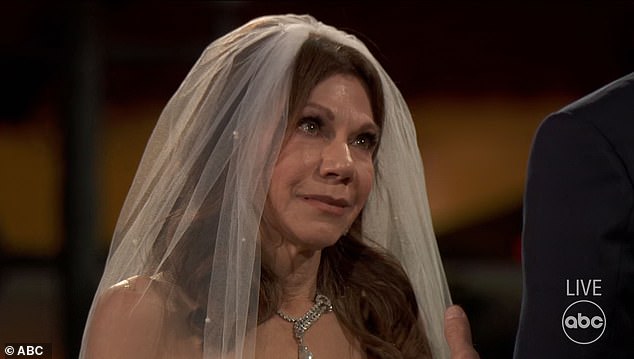 Theresa became emotional during the wedding ceremony as she spoke about finding love later in life