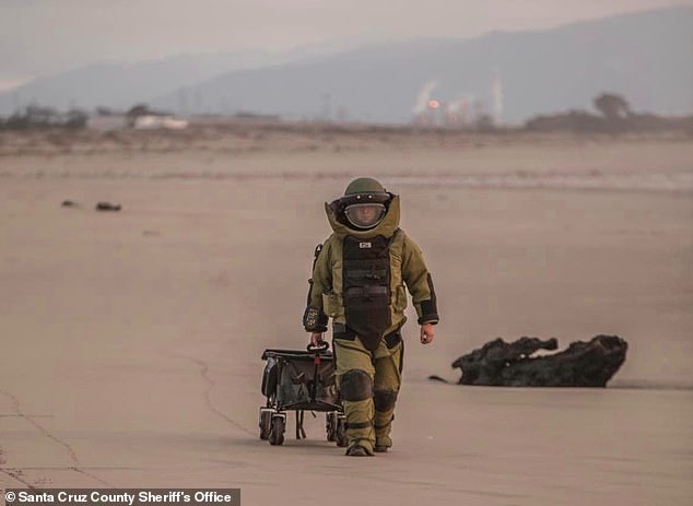 The Santa Cruz Sheriff's bomb squad discovered the device after responding to a call on December 31 and it was removed by Travis Air Force Base