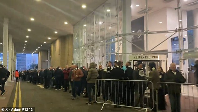 Newcastle's 6,000 traveling fans had to queue early on Saturday ahead of the Sunderland match