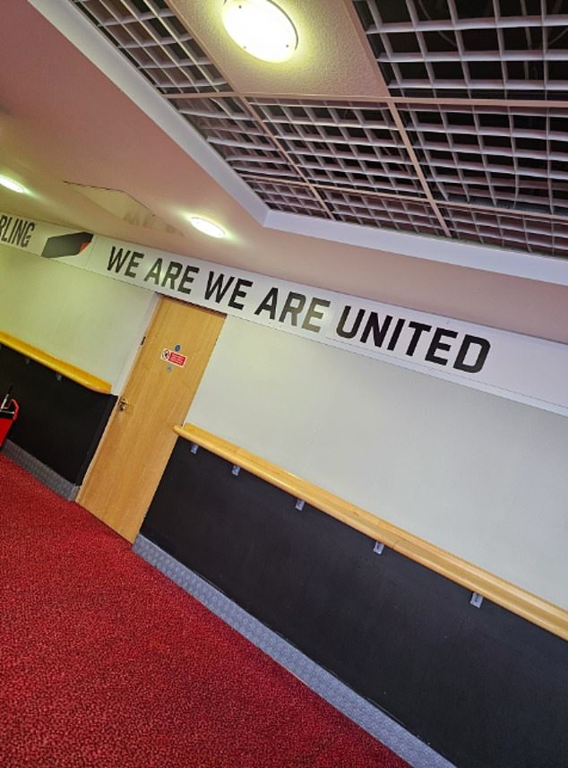 Black and white displays from Newcastle adorned a hospitality area for away fans at the Stadium of Light before the mass uproar from Sunderland fans saw a reversal from the Championship side