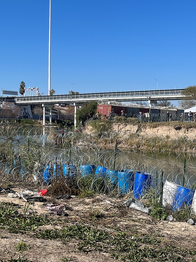 International Bridge pictured from the riverbed