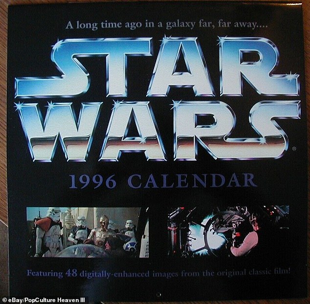 The Star Wars 1996 calendar is one of many currently being sold on eBay.  The current price of the calendar is $150