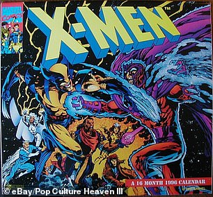 The used 16-month X-Men calendar is currently on sale for $150 on eBay