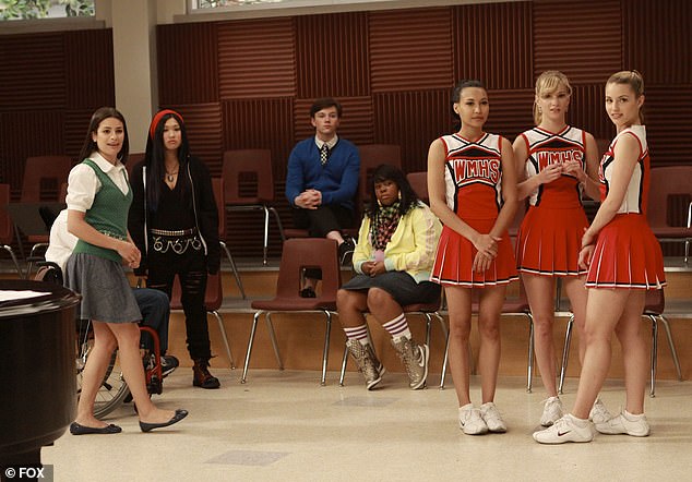 Chris Colfer (third from left) said he couldn't be persuaded to return to the world of Glee