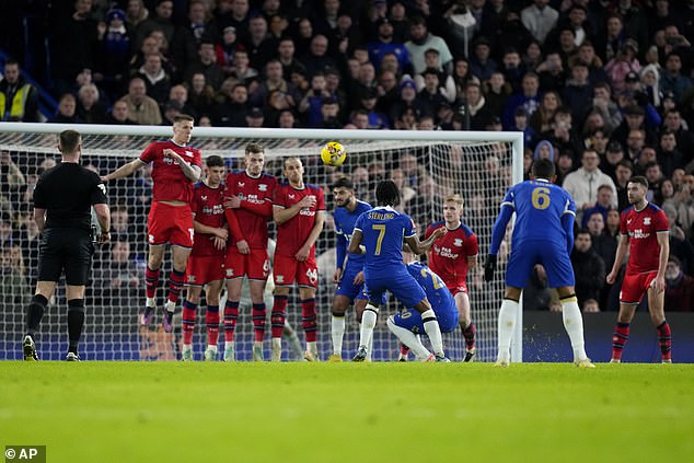 Despite a sluggish first half, the Blues shifted into second gear after half-time, with Raheem Sterling scoring a stunning long-range free-kick.