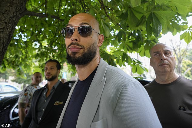 Andrew Tate leaves the Court of Appeal with his brother in Bucharest, Romania, Tuesday, August 1, 2023