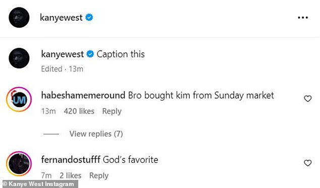 Many of his 18.6 million followers took to the comments section to leave their caption suggestions with some of them as Kim Kardashian-related shade