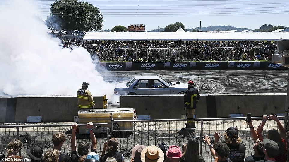 Burnouts were part of the entertainment provided to the thousands of visitors to Summernats