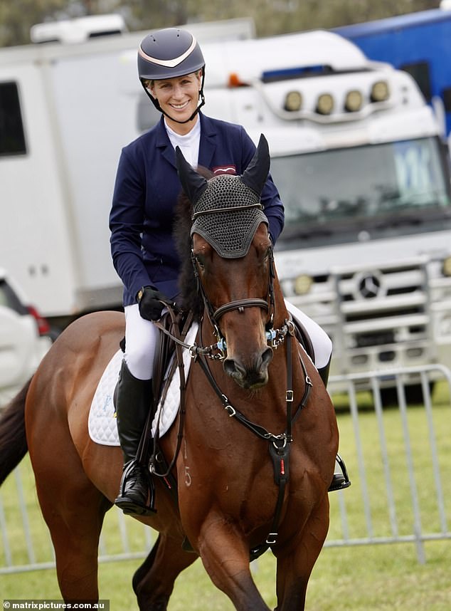 Meanwhile, British rider Zara Phillips, 42, looked every inch in her element as she effortlessly guided a horse as her A-List friends looked on