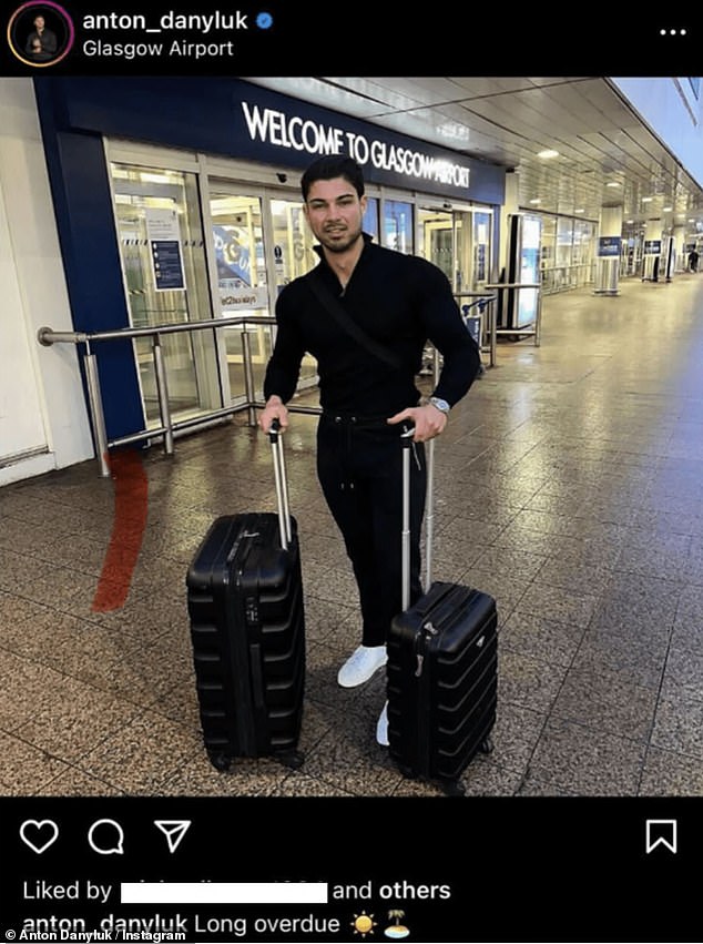 Anton Danyluk has also sparked speculation he is returning to the villa after posting a photo at the airport on Friday - which he later deleted