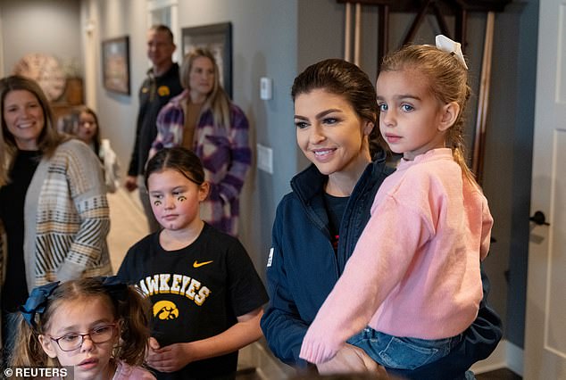 Casey DeSantis, wife of Republican presidential candidate Florida Governor Ron DeSantis, at an event in Iowa