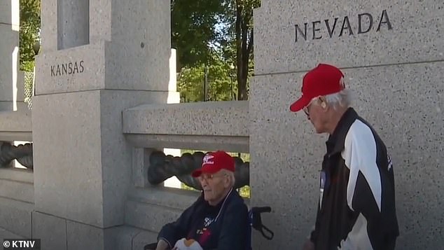 Robinson (right) was previously honored in May 2022 when he traveled to Washington, DC as part of Honor Flight Nevada