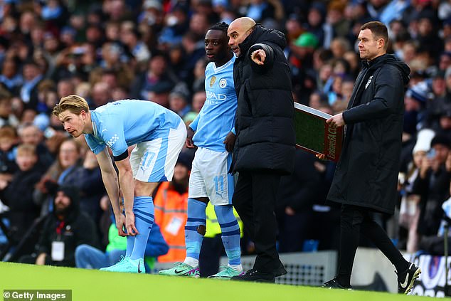 City fans gave the Belgian midfielder a standing ovation and chanted his name when Guardiola brought him on in the 57th minute of their 5-0 win over Huddersfield