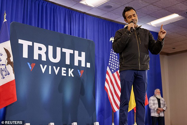 Ramaswamy completed a feat earlier this month that saw him visit all 99 Iowa counties twice - and will continue to storm the state leading up to the Jan. 15 caucuses, including four events with Owens four days before the game