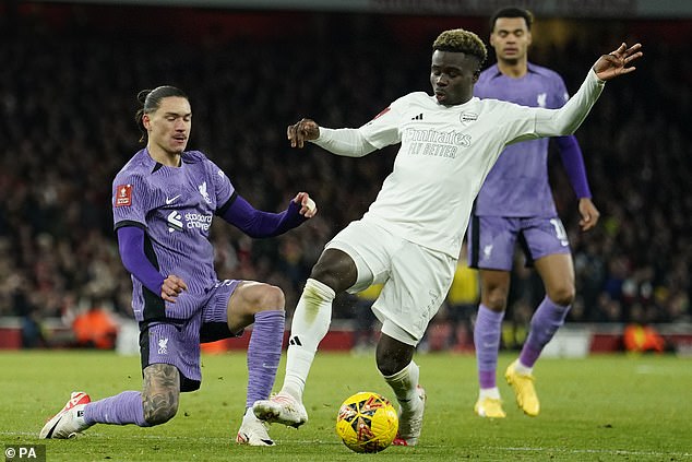 There was no red on the strip at all and Liverpool wore their purple third kit in support