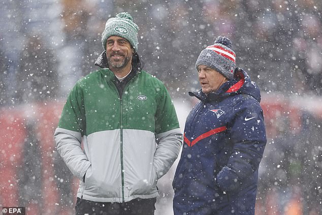 The former Super Bowl winner was seen talking to Patriots head coach Bill Belichick