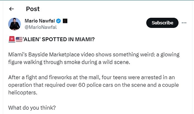 1704671321 750 Miami police deny claims a 10 foot alien was spotted during