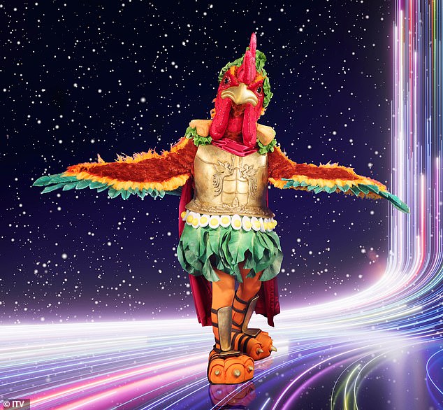 Pointless presenter Alexander said he found the Chicken Caesar outfit (pictured) funny, adding that it was a liberating feeling to perform without being caked in stage make-up