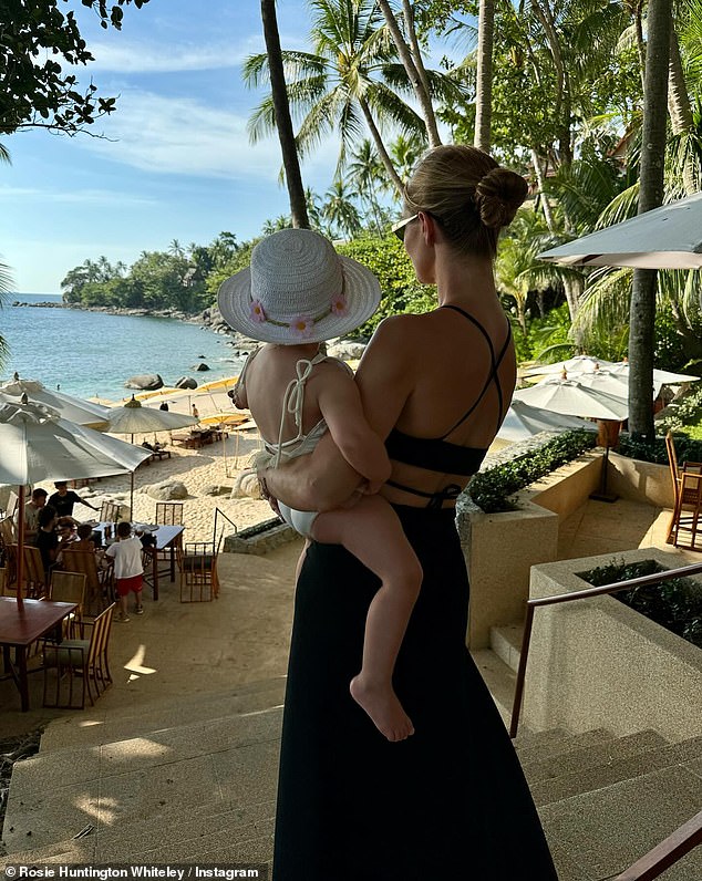 She kept her 19.7 million followers updated with a slew of wholesome snaps from her family outing on the tropical island