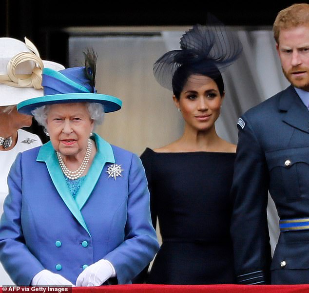 Prince Harry and Meghan Markle at Buckingham Palace for a flypast for the RAF's centenary in 2018. It would prove to be their last appearance on the balcony