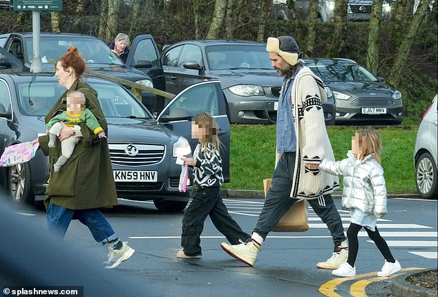 1704706548 972 Comedian Russell Brand is spotted with his growing family for