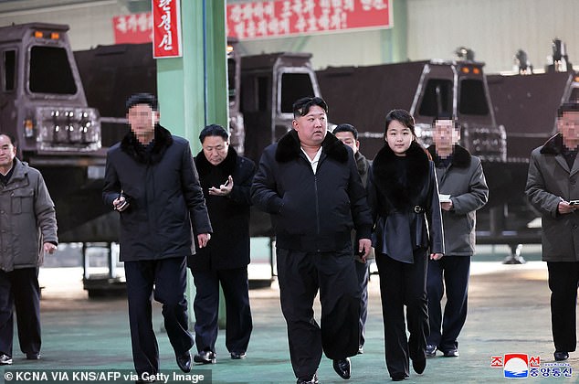 Kim Jong Un inspected a major military vehicle production plant last week with his daughter Ju Ae