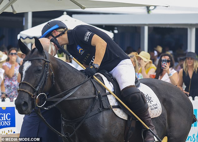 Zara Tindall and her husband looked still in love as they shared a kiss at the Pacific Fair Magic Millions Polo & Showjumping event