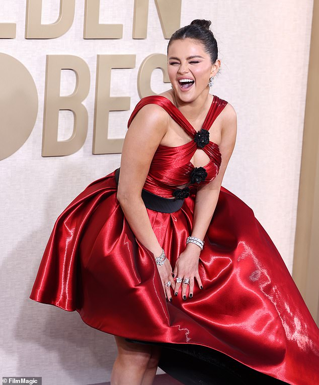 Lucky in love: Although she may not have taken home the trophy for best performance by a female actor in a television series, comedy or musical, for her role of Mabel Mora in Only Murders in the Building, the 31-year-old assured superstar told her followers that she was more than satisfied with her love life (seen at the 2024 Golden Globe Awards)