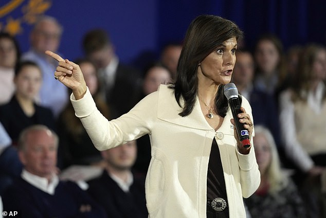 Haley is 30 points behind Trump in Iowa, according to recent polls, but is trailing him in New Hampshire