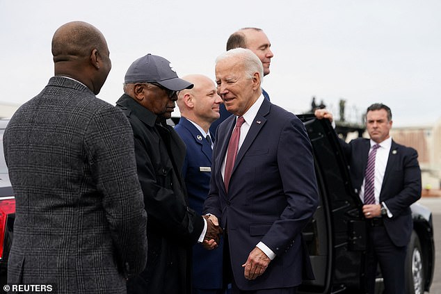 Clyburn greets Biden when he arrives in South Carolina on Monday