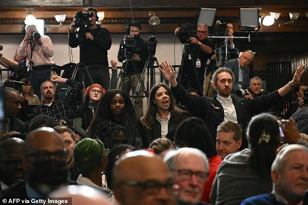 “Ceasefire now,” protesters shouted during Biden's speech